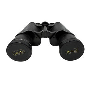 Sears Vintage Binoculars Model 6204 Coated Optics 7x50mm Black Japan with Case